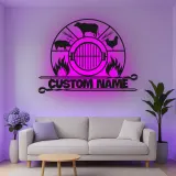 Insegna in metallo LED personalizzata per BBQ - Regalo per maestri della griglia e decorazione per patio