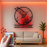 Décoration murale en métal personnalisée Oiseau en Vol avec rétroéclairage LED Cadeau pour amoureux de la nature Décor de chambre ou de salon