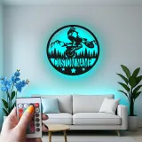 Custom Motocross Rider Led Light Metal Wall Art Personalized Gift for Dirt Bike Enthusiasts Garage or Man Cave Decor