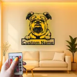 Cartel de metal personalizado con luz LED Brussels Griffon, regalo para amantes de los perros, decoración de sala de estar para mascotas