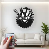 Cartel de metal personalizado con luz LED de juego de herramientas regalo para el manitas decoración de garaje o taller 1