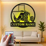 Insegna in metallo LED personalizzata per trattori - Regalo per agricoltori, decorazione per fattoria