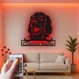 Décoration murale en métal LED personnalisée pour chien, cadeau pour les amoureux des animaux, décoration de salon ou de chambre