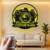Insegna in metallo LED Camera personalizzata regalo per fotografi decorazione per studio per amanti della fotografia