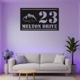 LED Mountain Address Sign | Backlit Metal House Numbers | Personalized Outdoor Decor for Rustic & Modern Homes | Housewarming Gift