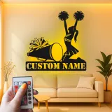 Insegna in metallo LED personalizzata per cheerleader - Regalo per atleti, decorazione per camera dei teenager o sport