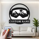 Panneau LED de ski personnalisé | Art mural en métal de skieur avec lunettes | Décor de chalet et cadeau unique pour les amateurs de ski