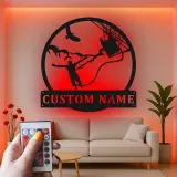 Custom Bungee Jumping Led Light Metal Wall Art Adventure Gift for Thrill Seekers Unique Man Cave Decor