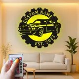 Cartel de metal LED de coche clásico personalizado regalo para entusiastas de coches decoración de garaje