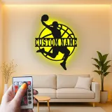 Insegna in metallo LED personalizzata per giocatore di basket - Regalo personalizzato per appassionati di sport e decorazione per sala giochi 1
