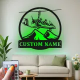 Personalisierte Gyrokopter-Schild | LED-Metall-Wandkunst | Individuelles Pilotengeschenk für Hangar, Aviator Man Cave & Büroschmuck