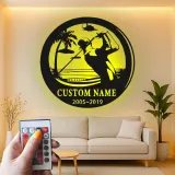 Panneau métallique personnalisé pour golfeur | Décoration murale LED pour bureau et maison | Cadeau personnalisé pour amateur de golf | Déco de man cave