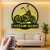 Insegna in metallo LED personalizzata per motociclisti, regalo per garage o decorazione per man cave