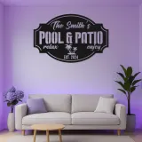 Custom Metal Pool Sign with LED | Personalized Patio & Bar Decor | Tropical Palm Tree Wall Art