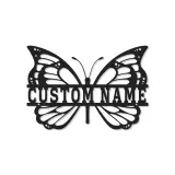 Décoration murale en métal LED personnalisée en forme de papillon - Cadeau pour elle pour la chambre ou le salon