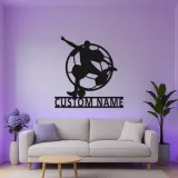 Cartel LED de Jugador de Fútbol Personalizado | Decoración Mural de Metal Personalizada | Decoración para Habitaciones de Atletas y Regalo para Niños | Placa de Nombre Iluminada para Bar Deportivo
