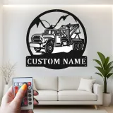 Personalisierte Abschleppwagen LED-Leuchtschilder | Individuelle Metall-Wandkunst für die Garage | Retro Mechaniker Geschenk | Vintage Garage Dekor