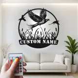 Art en métal de faisan personnalisé | Panneau LED de faune | Cadeau rustique pour chasseur et décoration de lodge