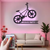 Custom BMX Bike Led Light Metal Wall Art Personalized Gift for Cyclists Garage or Bedroom Decor