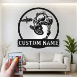 Personalisiertes BMX Radfahrer LED-beleuchtetes Metallschild Geschenk für BMX-Enthusiasten Teenager Schlafzimmer oder Spielzimmer Dekor