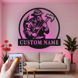 Panneau Métallique LED Personnalisé pour Pompier | Décoration Murale Personnalisée pour Pompier | Décor pour Premier Intervenant pour Caserne ou Man Cave