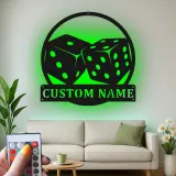 Cartel de metal personalizado con luz LED de dados para decoración de sala de juegos, regalo para jugadores, decoración de casino