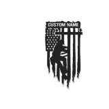 Arte murale in metallo LED Lineman personalizzata | Insegna con bandiera americana per elettricista | Decorazione patriottica per casa e ufficio