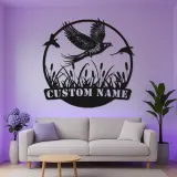 Art en métal de faisan personnalisé | Panneau LED de faune | Cadeau rustique pour chasseur et décoration de lodge