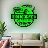 Insegna in metallo LED personalizzata per auto classiche regalo per appassionati di auto decorazione per garage 4