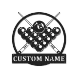 Insegna in metallo personalizzata con luce LED per tavolo da biliardo regalo personalizzato per decorazione per appassionati di biliardo