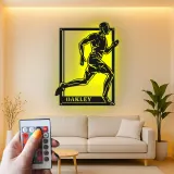 Cartel de metal personalizado para corredor | Decoración mural retroiluminada con LED para gimnasio y hogar | Regalo de maratón para atleta | Decoración deportiva moderna