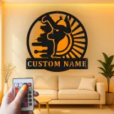 Décoration murale en métal personnalisée avec rétroéclairage LED de breakdance - Cadeau personnalisé pour les danseurs, décoration de studio de danse urbaine