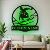 Personalisierte Skateboarder LED Metalltafel | Individuelles Skater Namensschild | Wandkunst für Jugendzimmer & Spielzimmer