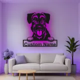 Insegna in metallo LED personalizzata Schnauzer regalo per amanti dei cani decorazione per soggiorno