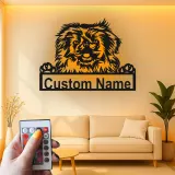 Custom Pekingese LED Sign | Personalized Dog Metal Wall Art | Pet Portrait Memorial Gift for Dog Lovers