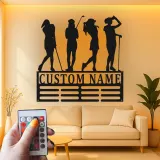 Custom Women's Golf Sign with LED | Personalized Metal Wall Art for Her | Golf Team Gift & Clubhouse Decor
