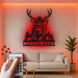 Custom Deer Hunter Metal Sign | LED Light Wall Art | Personalized Cabin Decor | Gift for Outdoorsman | Hunting Man Cave Sign