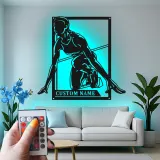 Custom Track Runner Led Light Metal Wall Art Personalized Athlete Gift Sports Room Decor for Runners 1