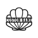 Personalisierte Muschel-Metallschild mit LED | Personalisierte maritime Wandkunst | Dekoration für Strandhäuser & Küstengeschäfte