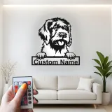 Décoration murale en métal LED personnalisée de chien de berger - Cadeau pour amoureux des chiens