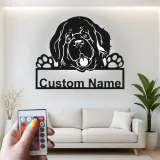 Custom Newfoundland Dog Led Light Metal Wall Art Personalized Pet Lover Gift Living Room or Entryway Decor