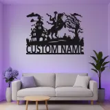 Headless Horseman Metal Sign with LED | Custom Halloween Decor | Personalized Spooky Wall Art for Home & Porch