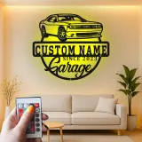 Custom Muscle Car Metal Sign | Personalized LED Garage Decor | Man Cave Wall Art | Gift for Car Enthusiast