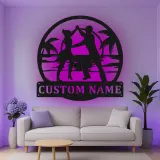 Cartel de metal personalizado con pareja de baile y luz LED, regalo personalizado para bailarines, decoración para salón o playa