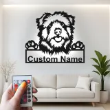 Cartel de metal LED personalizado de perro, regalo para amantes de las mascotas, decoración para salón o entrada 3