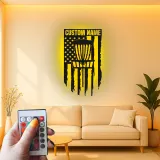 Cartel de metal LED personalizado para cesta de disc golf, regalo personalizado para disc golfers, decoración de sala de juegos