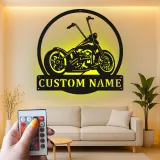 Insegna in metallo LED personalizzata per motociclisti, regalo per lui, decorazione per garage o man cave 1