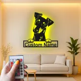 Cartel de metal LED personalizado para perros, regalo para amantes de mascotas, decoración para salones de padres de perros