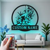 Insegna in Metallo LED Personalizzata a Tema Camaleonte - Regalo Unico per Amanti dei Rettili per Decorare la Camera o il Soggiorno 2