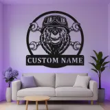 Arte da parete LED in metallo con gorilla meccanico | Insegna personalizzata per garage o officina | Regalo personalizzato per meccanici